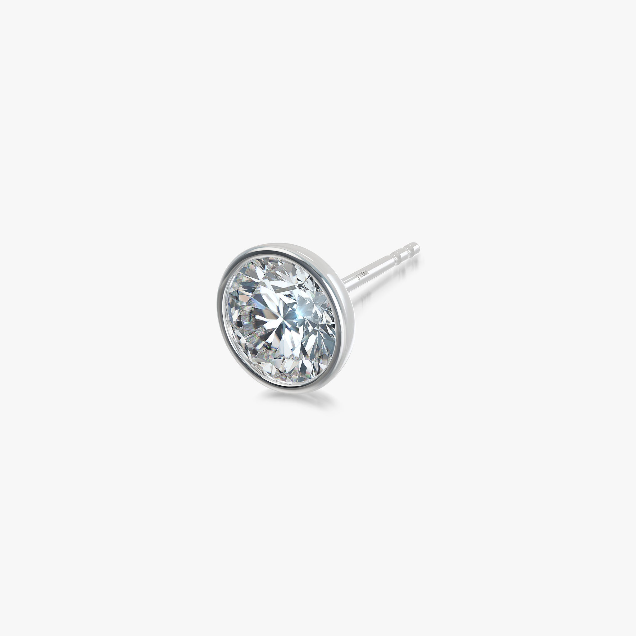 J'EVAR 18KT White Gold Elements ALTR Lab Grown Diamond Bezel Stud Earrings Prospective View