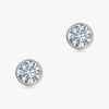 J'EVAR 18KT White Gold Elements ALTR Lab Grown Diamond Bezel Stud Earrings Front View | 3.00 CT