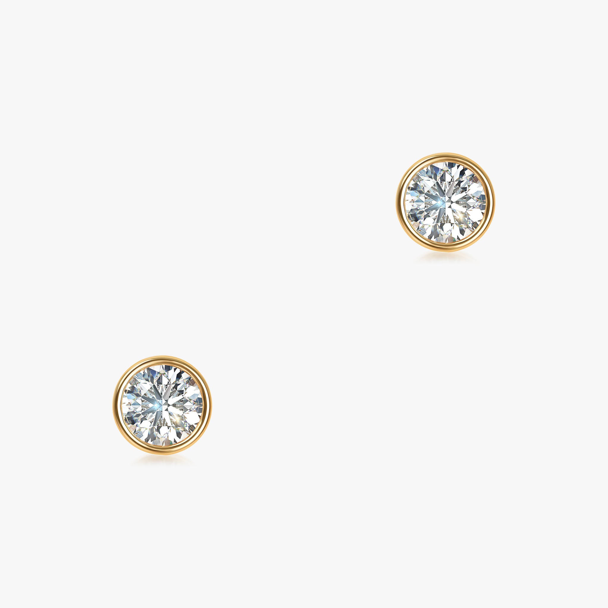 J'EVAR 18KT Yellow Gold Elements ALTR Lab Grown Diamond Earrings Front View