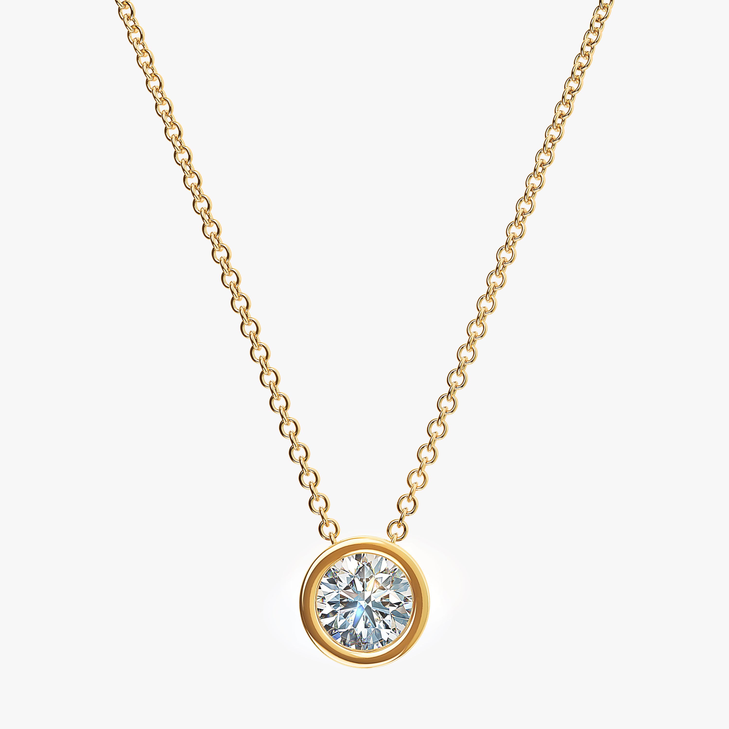 14 Karat White Gold Double Circle Diamond Necklace 310-11831 | Jones  Jeweler | Celina, OH