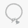 J'EVAR Sterling Heart Charm Toggle ALTR Lab Grown Diamond Bracelet Top View | 0.40 CT