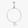 J'EVAR Sterling Silver Heart Bolo ALTR Lab Grown Diamond Bracelet Top View | 0.03 CT