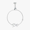 J'EVAR 14KT White Gold Two Hearts ALTR Lab Grown Diamond Bracelet Top View | 0.10 CT