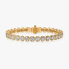 J'EVAR 18KT Yellow Gold Lotus Petals ALTR Lab Grown Diamond Tennis Bracelet Front View | 7.0 IN / 10.00 CT