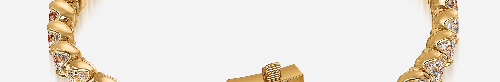 J'EVAR 18KT Yellow Gold Lotus Petals ALTR Lab Grown Diamond Tennis Bracelet Lock View
