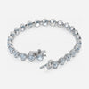 J'EVAR 18KT White Gold Lotus Petals ALTR Lab Grown Diamond Tennis Bracelet Lock View | 6.0 IN / 12.54 CT