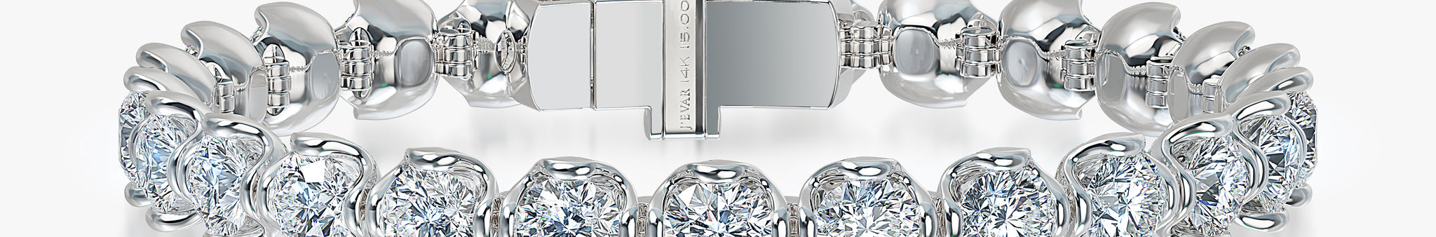 J'EVAR 18KT White Gold Lotus Petals ALTR Lab Grown Diamond Tennis Bracelet Front View