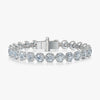 J'EVAR 18KT White Gold Lotus Petals ALTR Lab Grown Diamond Tennis Bracelet Front View | 8.0 IN / 17.37 CT