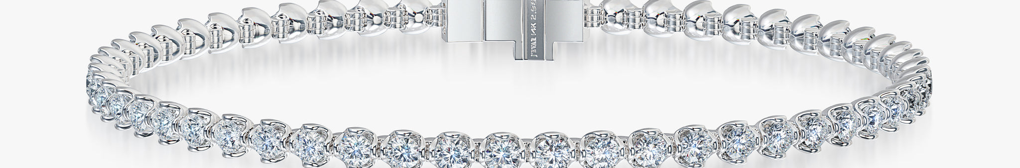 J'EVAR 14KT White Gold Jevar Lotus Petals ALTR Lab Grown Diamond Tennis Bracelet Front View