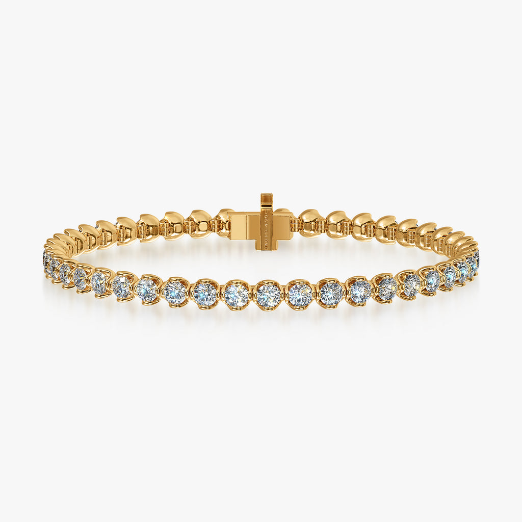 J'EVAR 14KT Yellow Gold Jevar Lotus Petals ALTR Lab Grown Diamond Tennis Bracelet Front View | 6.5 IN / 4.60 CT