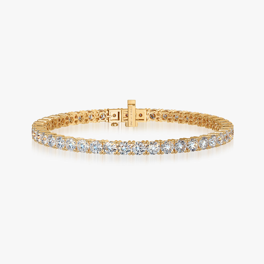 J'EVAR 14KT Yellow Gold Classic ALTR Lab Grown Diamond Tennis Bracelet Front View | 7.5 IN / 10.62 CT