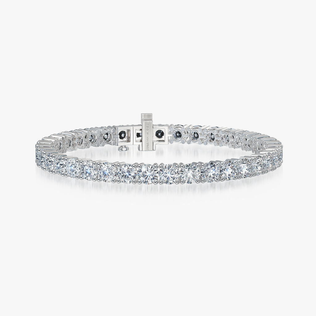 J'EVAR 14KT White Gold Classic ALTR Lab Grown Diamond Tennis Bracelet Front View | 7 IN / 15.00 CT