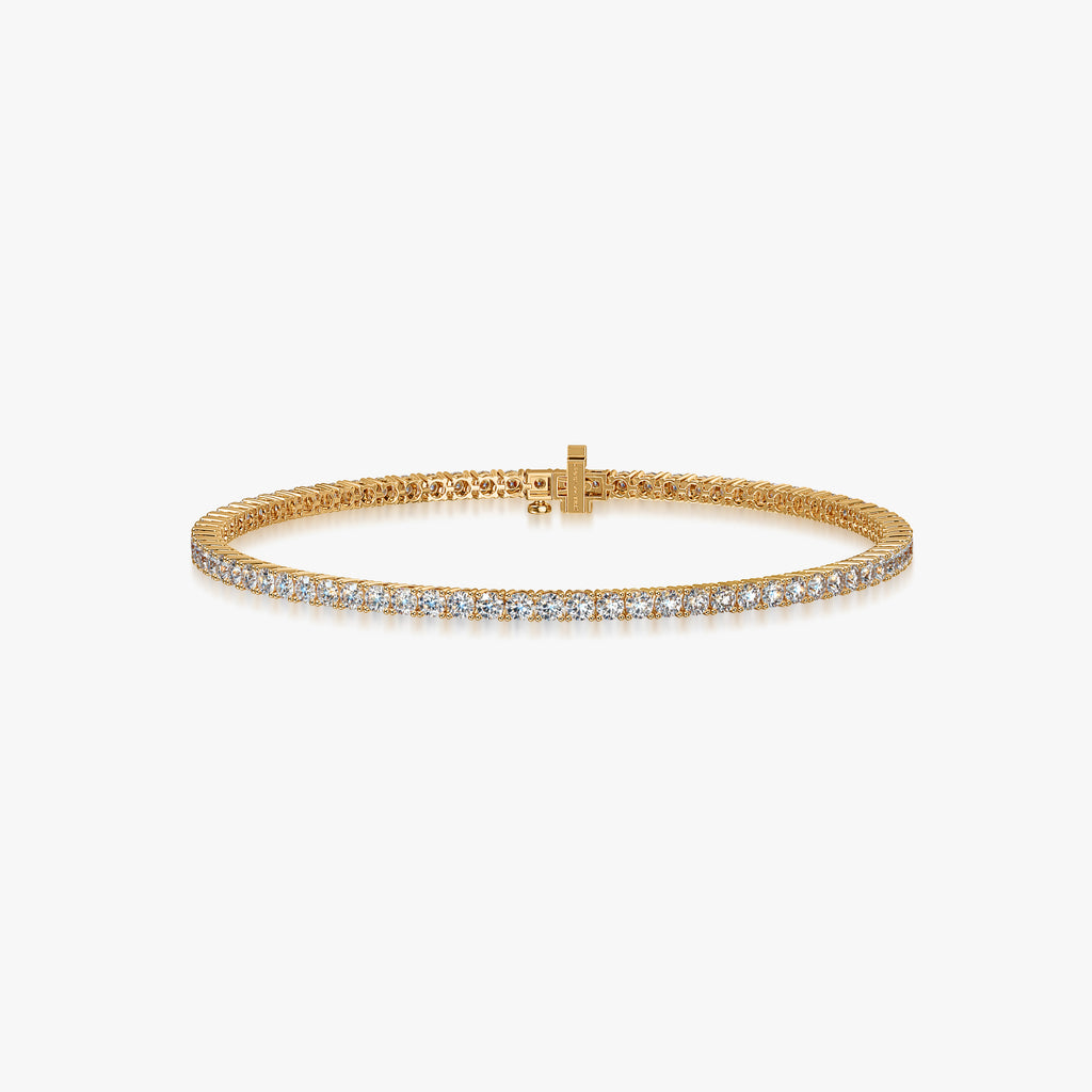 J'EVAR 14KT Yellow Gold Classic ALTR Lab Grown Diamond Tennis Bracelet Front View | 6 IN / 1.67 CT