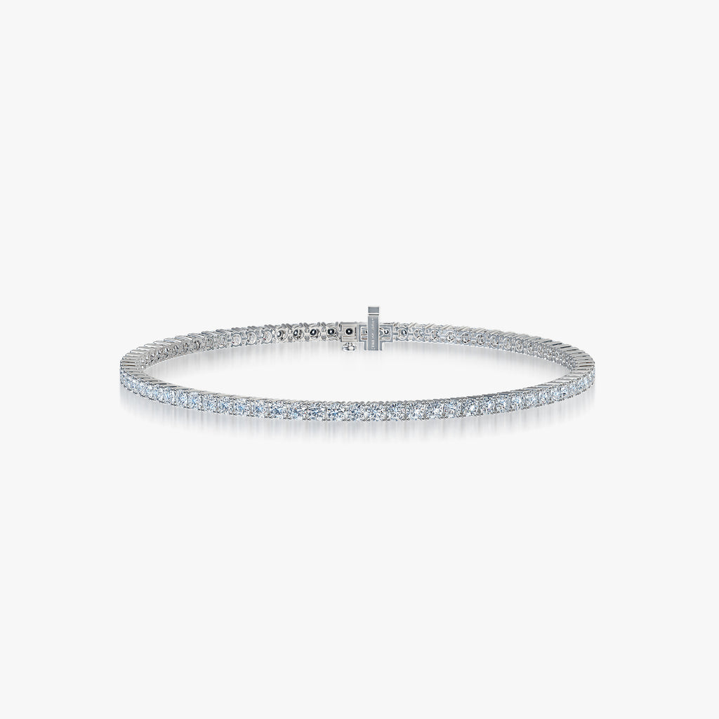 J'EVAR 14KT White Gold Classic ALTR Lab Grown Diamond Tennis Bracelet Front View | 6 IN / 1.67 CT