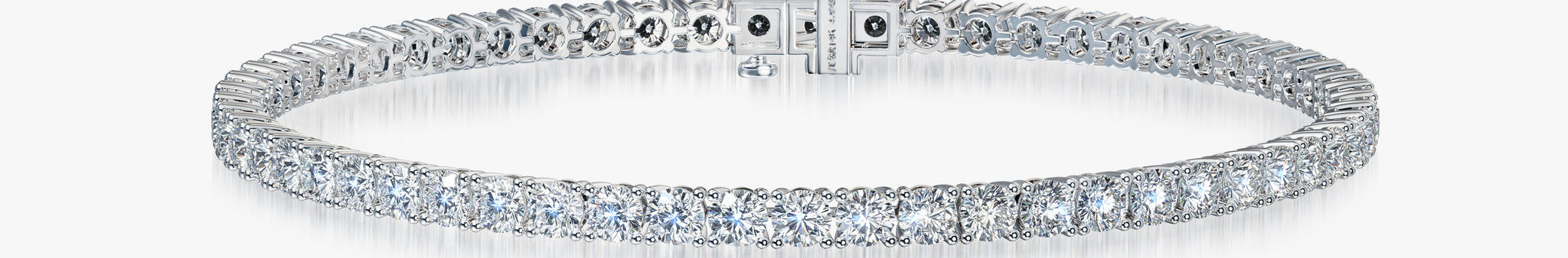 J'EVAR 14KT White Gold Classic ALTR Lab Grown Diamond Tennis Bracelet Front View