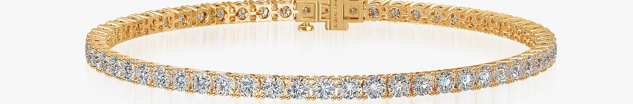 J'EVAR 14KT Yellow Gold Classic ALTR Lab Grown Diamond Tennis Bracelet Front View