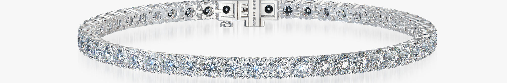 J'EVAR 14KT White Gold Classic ALTR Lab Grown Diamond Tennis Bracelet Front View