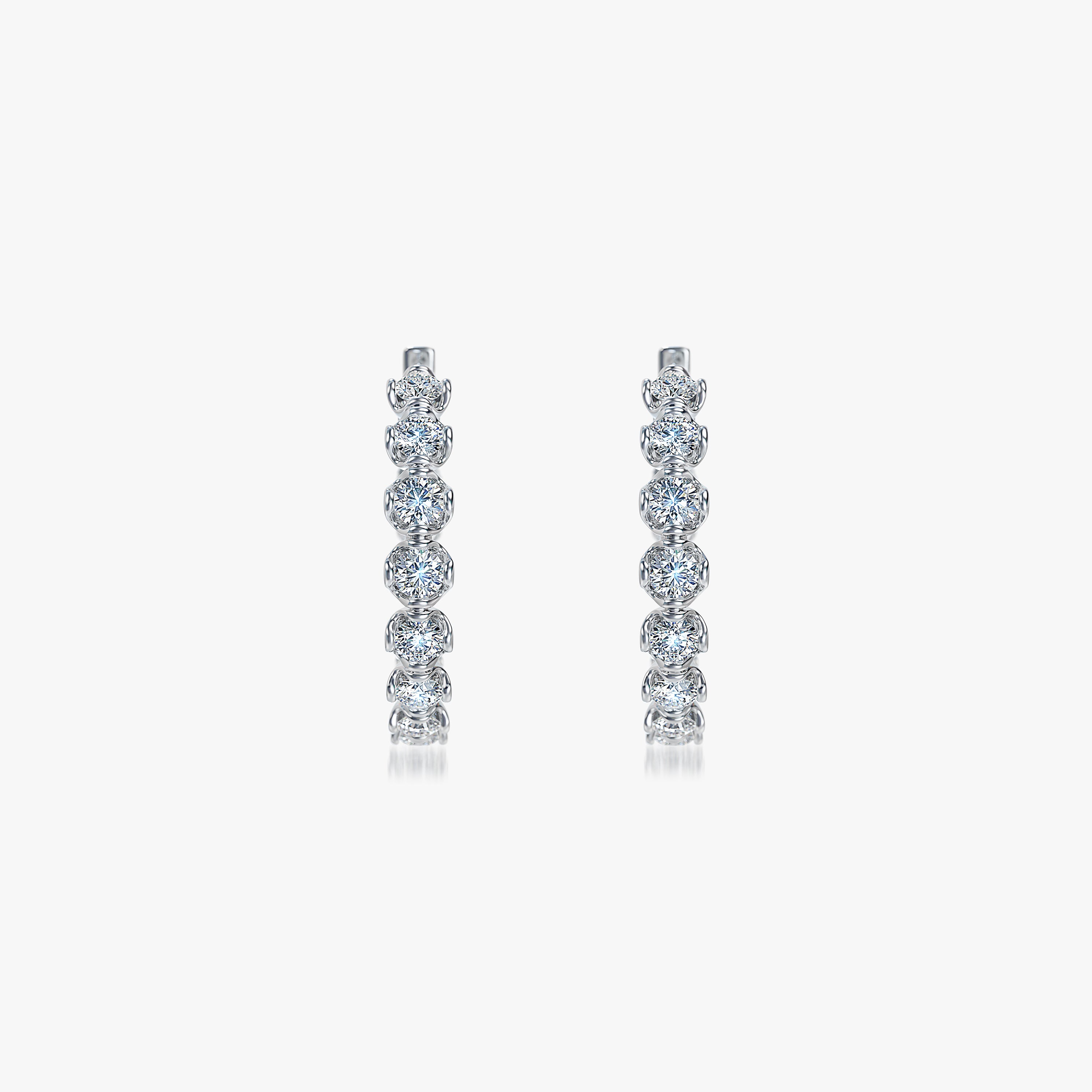 1 Ct Diamond Hoop Earrings, 1 CTTW Lab Created Round Shape Diamond – Diamond  Origin