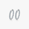 J'EVAR 14KT White Gold Lotus Petals ALTR Lab Grown Diamond Hoop Earrings Perspective View | 1.50 CT