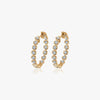 J'EVAR 14KT Yellow Gold Jevar Lotus Petals ALTR Lab Grown Diamond Hoop Earrings Perspective View | 1.50 CT