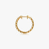 J'EVAR 14KT Yellow Gold Jevar Lotus Petals ALTR Lab Grown Diamond Hoop Earrings Side View | 1.50 CT
