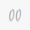 J'EVAR 14KT White Gold Lotus Petals ALTR Lab Grown Diamond Hoop Earrings Perspective View | 2.00 CT