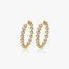 J'EVAR 14KT Yellow Gold Jevar Lotus Petals ALTR Lab Grown Diamond Hoop Earrings Perspective View | 2.00 CT