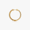 J'EVAR 14KT Yellow Gold Jevar Lotus Petals ALTR Lab Grown Diamond Hoop Earrings Side View | 2.00 CT