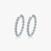 J'EVAR 14KT White Gold Lotus Petals ALTR Lab Grown Diamond Hoop Earrings Perspective View | 3.00 CT