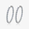 J'EVAR 14KT White Gold Lotus Petals ALTR Lab Grown Diamond Hoop Earrings Perspective View | 5.00 CT