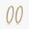 J'EVAR 14KT Yellow Gold Jevar Lotus Petals ALTR Lab Grown Diamond Hoop Earrings Perspective View | 5.00 CT