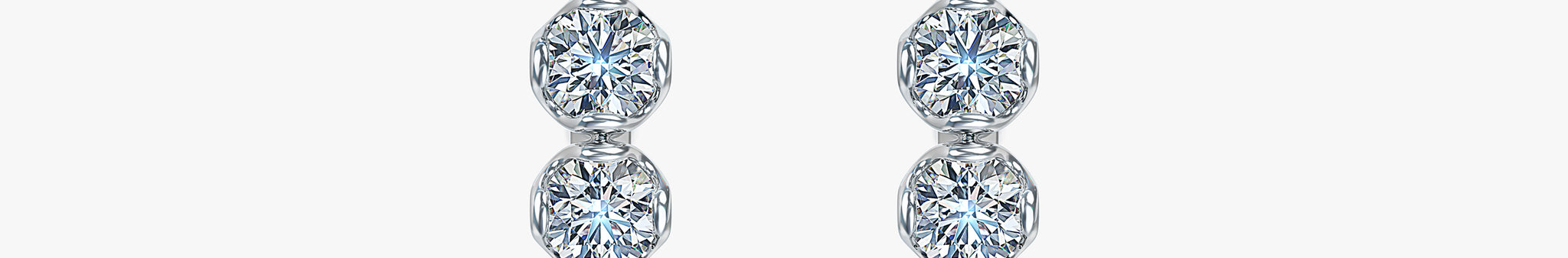 J'EVAR 18KT White Gold Lotus Petals ALTR Lab Grown Diamond Hoop Earrings Front View