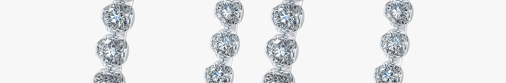 J'EVAR 18KT White Gold Lotus Petals ALTR Lab Grown Diamond Hoop Earrings Perspective View