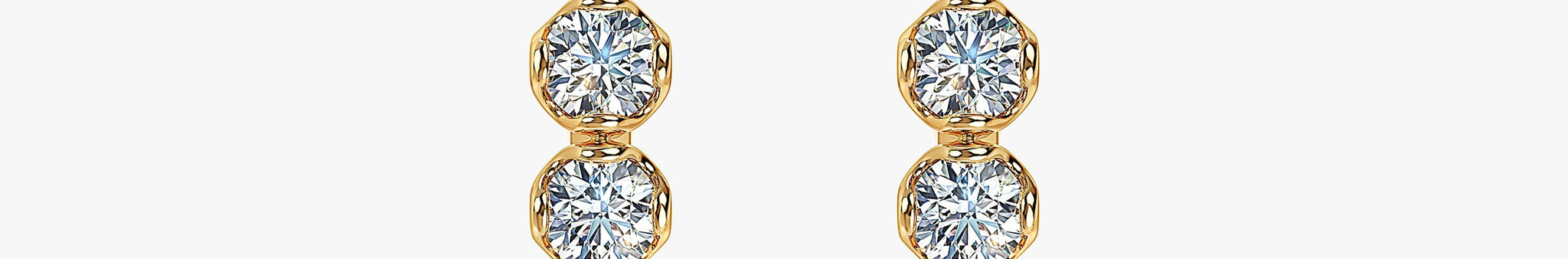 J'EVAR 18KT Yellow Gold Lotus Petals ALTR Lab Grown Diamond Hoop Earrings Front View