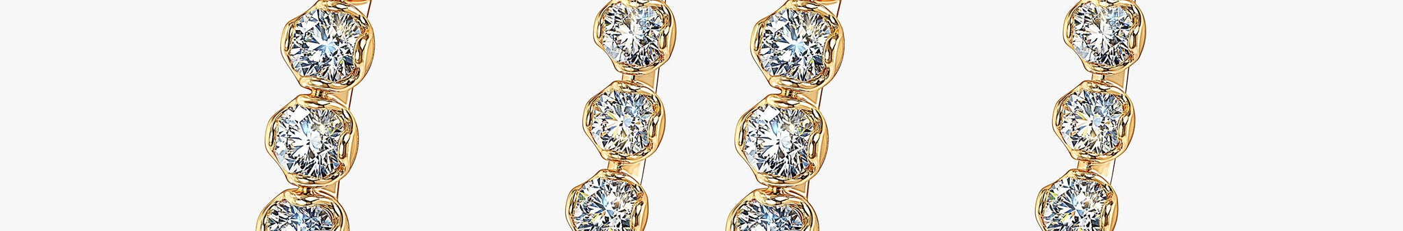 J'EVAR 18KT Yellow Gold Lotus Petals ALTR Lab Grown Diamond Hoop Earrings Perspective View
