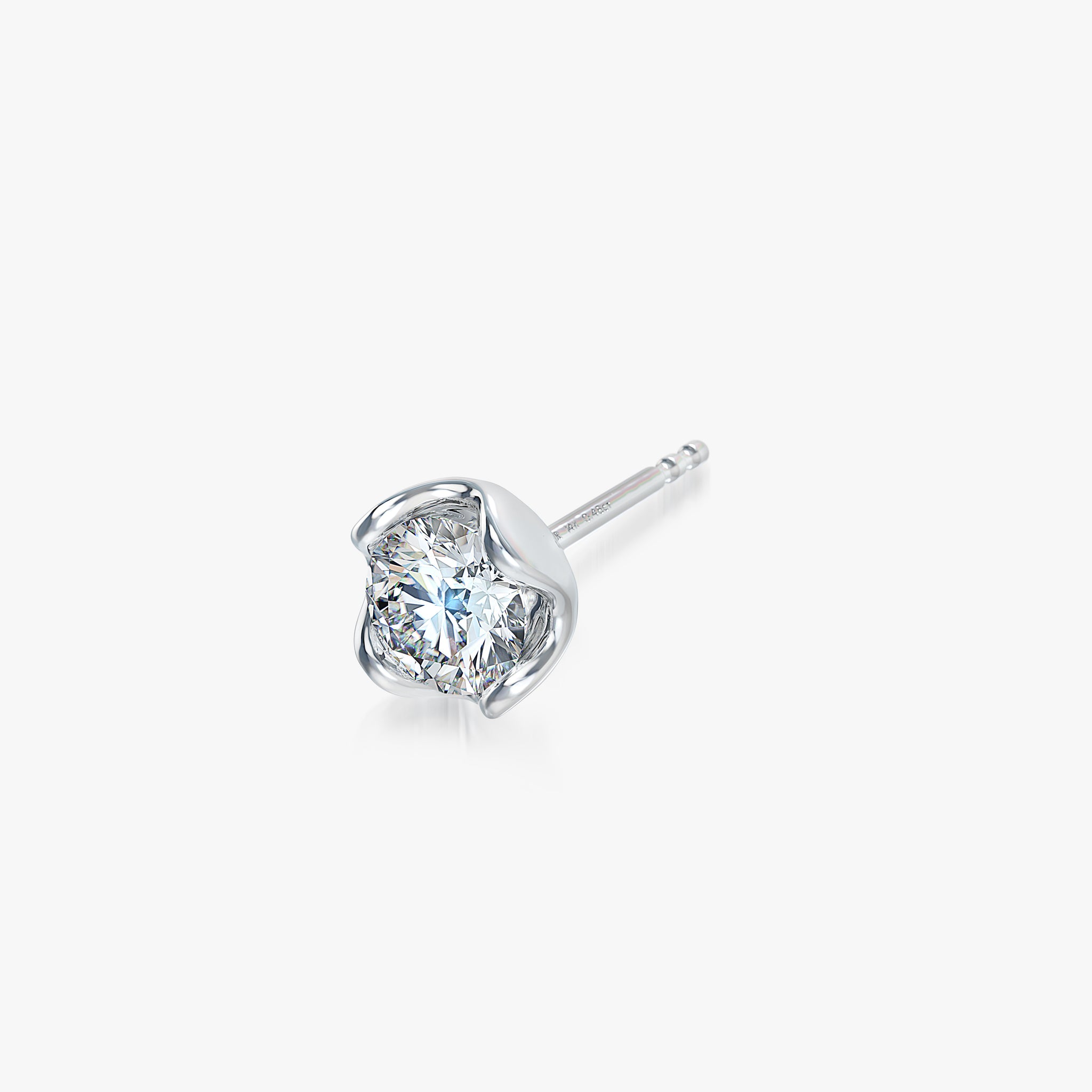 J'EVAR 14KT White Gold Lotus Petals ALTR Lab Grown Diamond Earrings Perspective View