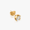 J'EVAR 14KT Yellow Gold Lotus Petals ALTR Lab Grown Diamond Earrings Lock View | 1.00 CT