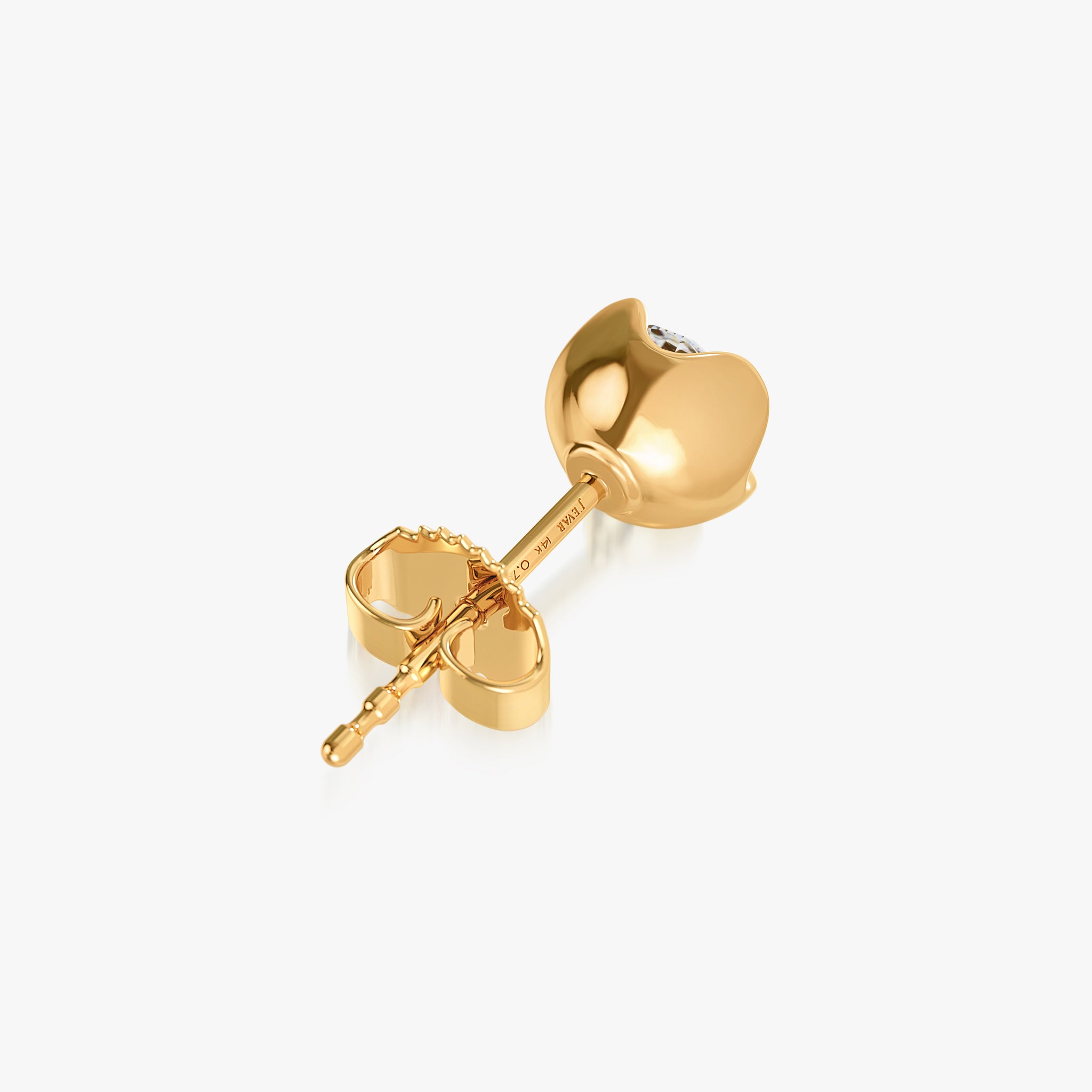 J'EVAR 14KT Yellow Gold Lotus Petals ALTR Lab Grown Diamond Earrings Back View
