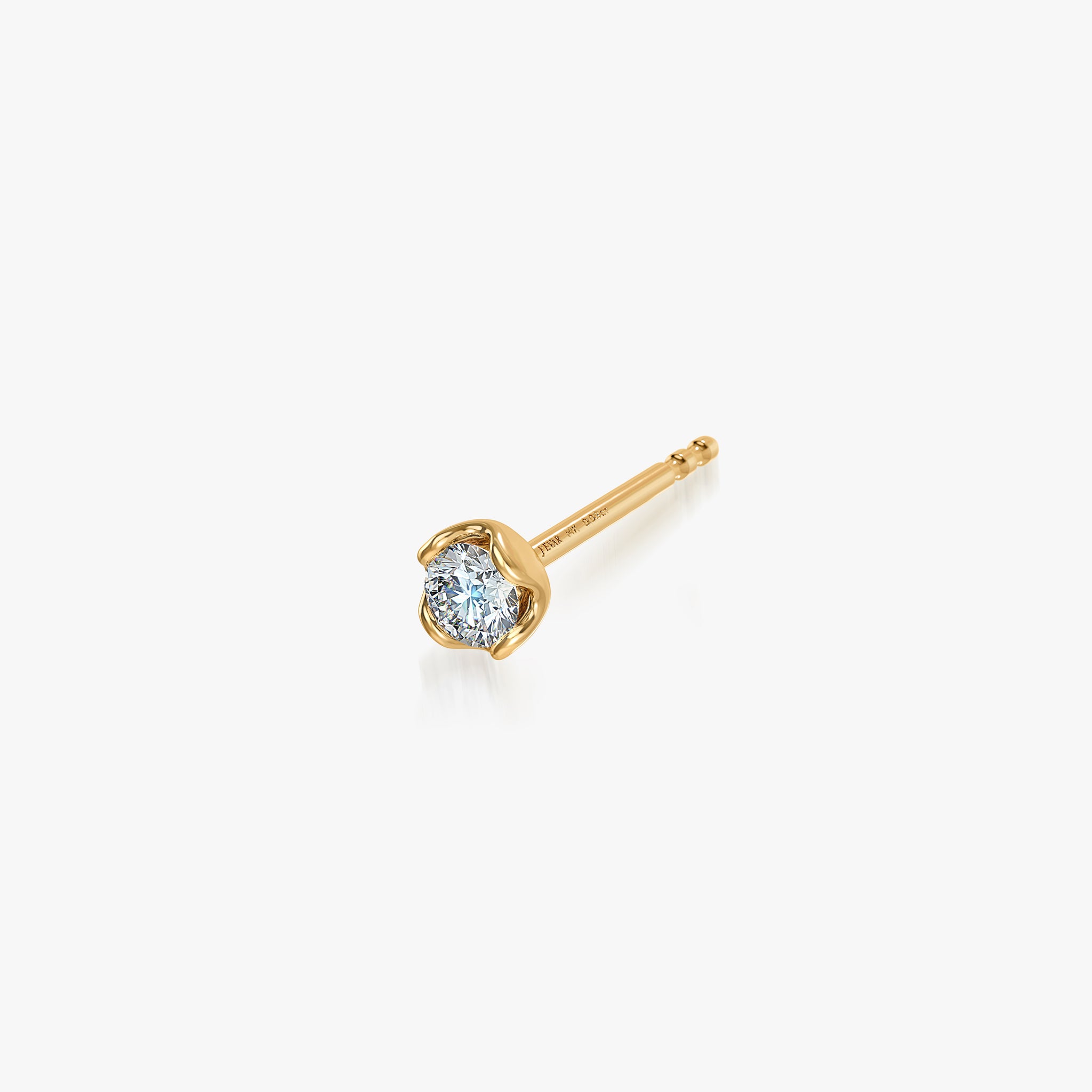 J'EVAR 14KT Yellow Gold Lotus Petals ALTR Lab Grown Diamond Earrings Perspective View | 0.20 CT