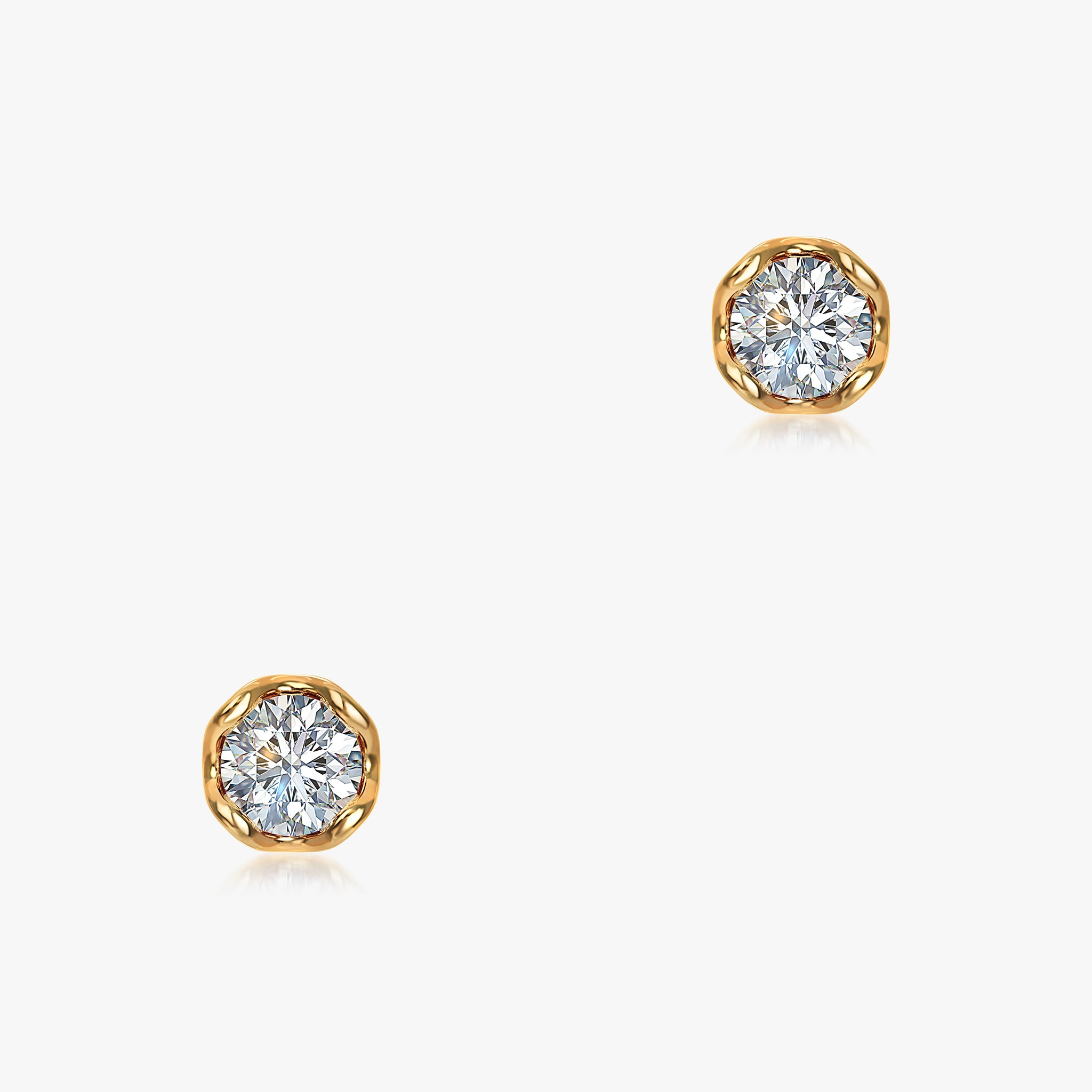 Lotus Petals Diamond Stud Earrings