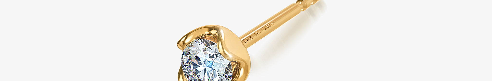 J'EVAR 14KT Yellow Gold Lotus Petals ALTR Lab Grown Diamond Earrings Perspective View