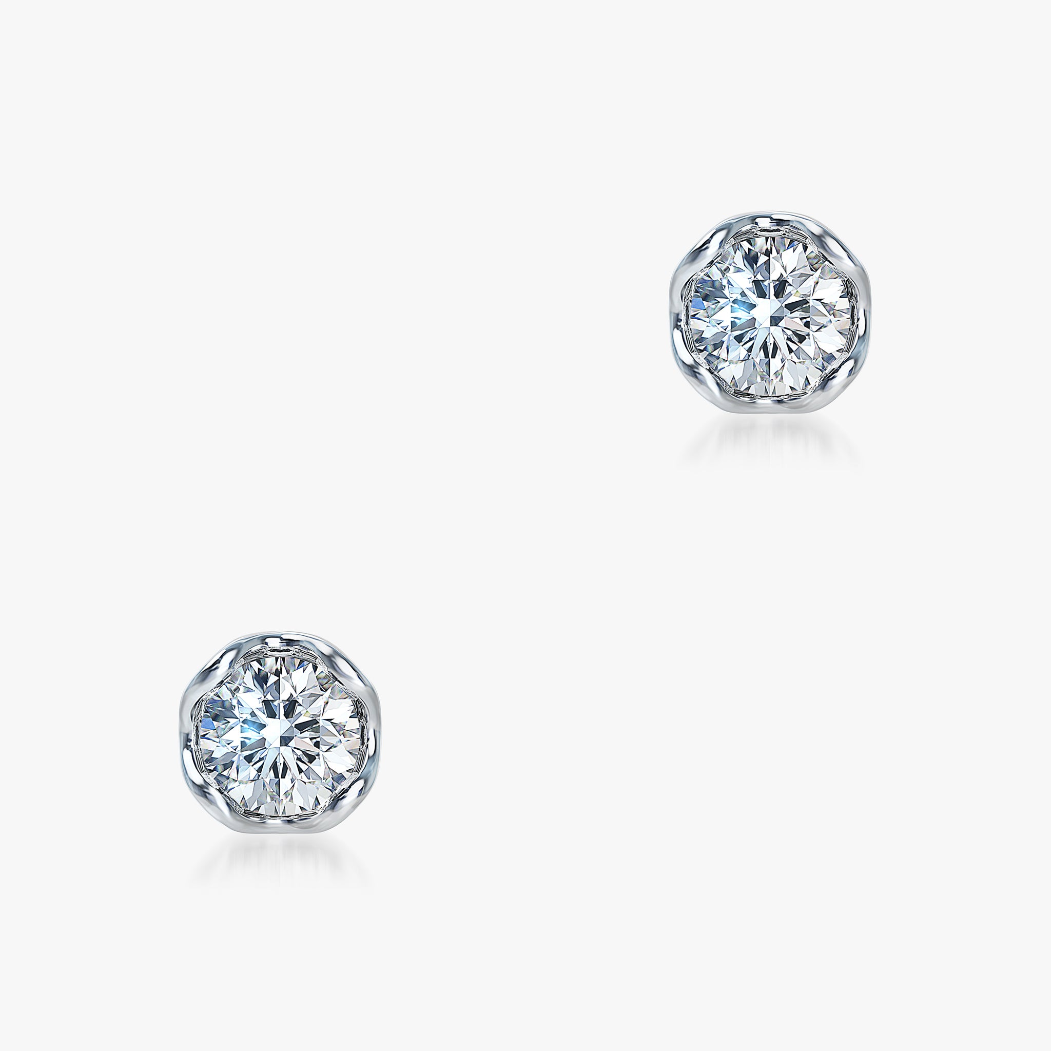 14KT Lotus Petals Diamond Earrings