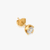 J'EVAR 14KT Yellow Gold Lotus Petals ALTR Lab Grown Diamond Earrings Lock View | 0.70 CT