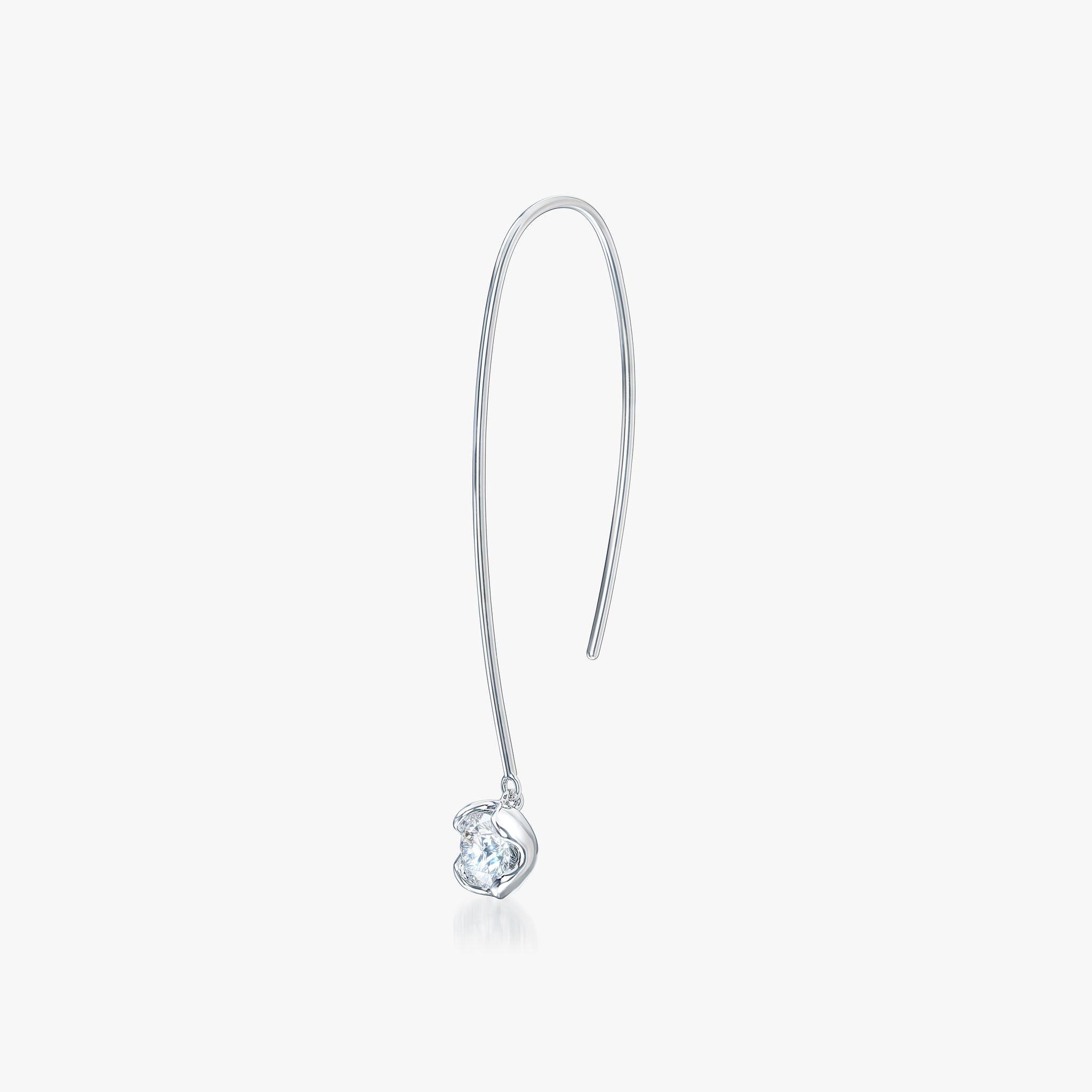 J'EVAR 14KT White Gold Dangle ALTR Lab Grown Diamond Earrings Back View