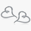 J'EVAR 18KT White Gold Pave Heart ALTR Lab Grown Diamond Earrings Front View | 7.70 CT