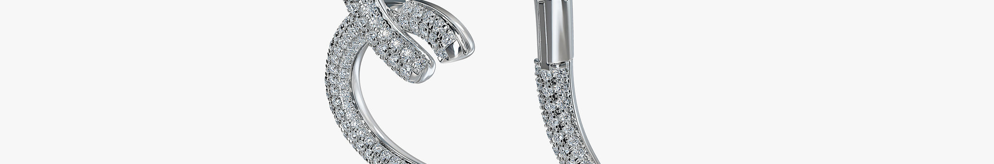 J'EVAR 18KT White Gold Pave Heart ALTR Lab Grown Diamond Earrings Perspective View