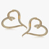 J'EVAR 18KT Yellow Gold Pave Heart ALTR Lab Grown Diamond Earrings Front View | 7.70 CT