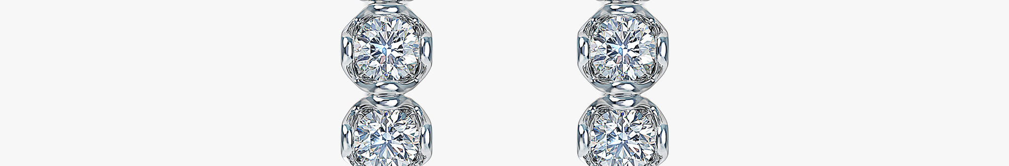 J'EVAR 14 KT White Gold ALTR Lab Grown Diamond Hoop Earrings Front View
