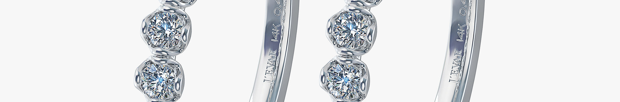 J'EVAR 14 KT White Gold ALTR Lab Grown Diamond Hoop Earrings Perspective View