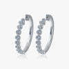 J'EVAR 14 KT White Gold ALTR Lab Grown Diamond Hoop Earrings Perspective View | 1.00 CT
